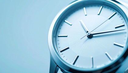 Timeless Elegance: A close-up shot of a classic wristwatch showcases timeless elegance and precision, featuring a clean, minimalist design.