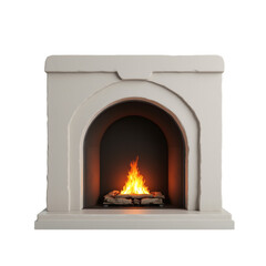 Elegant fireplace with flickering flames.
