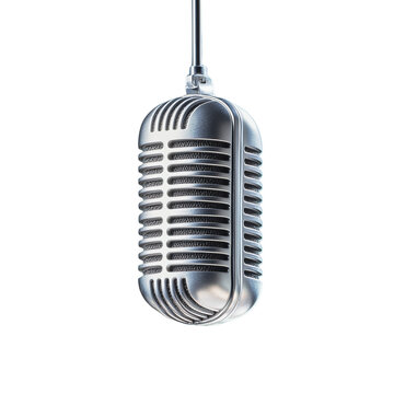 Vintage Microphone: A Timeless Symbol of Voice and Communication on Black Backdrop