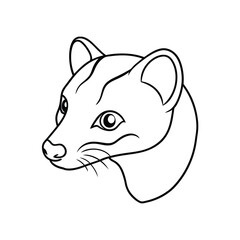 Asian Palm Civet Head Outline Art