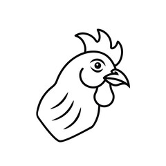 Chicken Head Pecking Outline