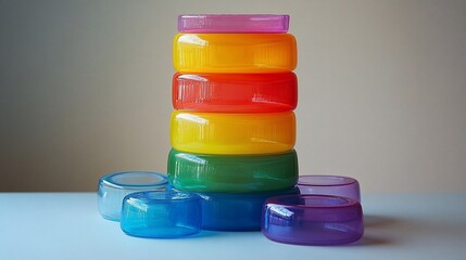 Colorful rings stacked high