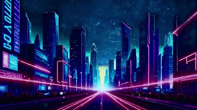 未来の都市3Dシーン。 未来的な都市景観のクリエイティブ