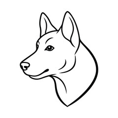 Dog Head Sketch Outline