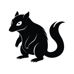 Zorilla African polecat skunk-like animal silhouette vector image on white background