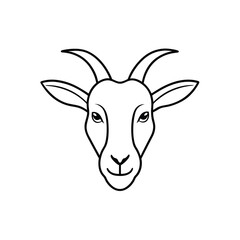Goat Head Closeup Outline