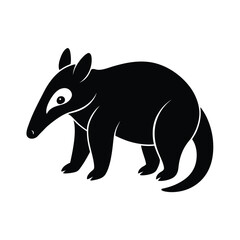 Tamandua small anteater from Central America silhouette vector image on white background