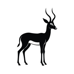 Springbok fast-moving antelope from Africa silhouette vector image on white background