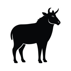 Takin large goat-antelope from Himalayas silhouette vector image on white background