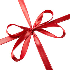 Gift ribbon bow isolated on a transparent background