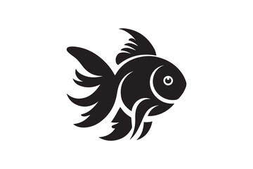 simple and unobtrusive Goldfish vector silhouette illustration isolated in white background