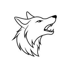 Howling Wolf Head Outline