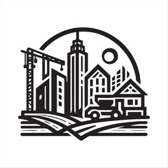 editable construction logo vector