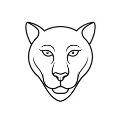 Panther Head Line Drawing