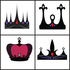 set of crowns vector