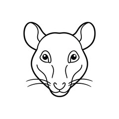 Rat Head Outline Sketch