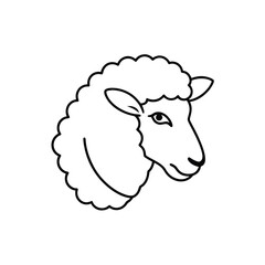 Sheep Head Side Profile Outline