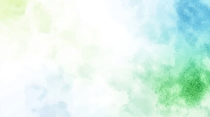 Abstract Watercolor Landscape: A Serene Blend of Green and Blue Hues