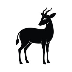 Nilgai large Asian antelope native to India silhouette vector image on white background