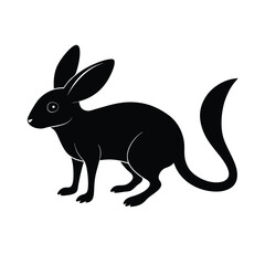 Jerboa small desert rodent with long legs silhouette vector image on white background