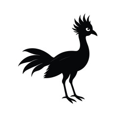 Hoatzin tropical bird with spiky feathers silhouette vector image on white background