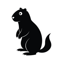 Gopher small burrowing rodent animal silhouette vector image on white background