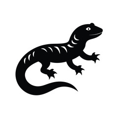 Gila monster venomous desert lizard black silhouette vector image on white background