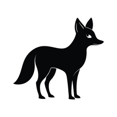 Desert fox adapted for arid regions black silhouette vector image on white background