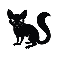 Colugo flying lemur gliding mammal silhouette vector image on white background