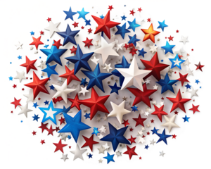 american flag star isolated on white background. Transparent PNG file available with high quality.