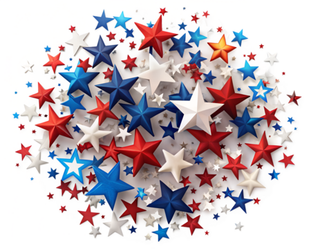 american flag star isolated on white background. Transparent PNG file available with high quality.