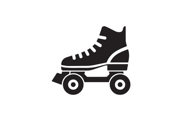simple and unobtrusive roller skate vector silhouette illustration isolated in white background