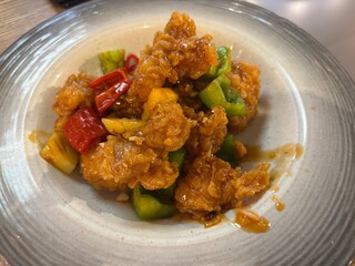 Sweet and Sour Chicken on plate
