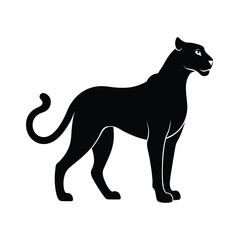 Cheetah fastest land animal running pose silhouette vector image on white background