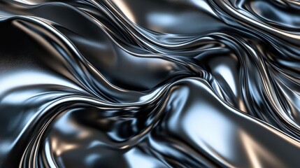 Glossy Metallic Fabric Texture with Flowing Ripples and Waves