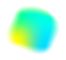 Abstract blurry gradient shape. Green mesh fluid liquid element. Soft light blob with aura gradation. Blended vibrant multicolor wave