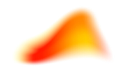 Abstract blurry gradient shape. Orange mesh fluid liquid element. Soft light blob with aura gradation. Blended vibrant multicolor wave