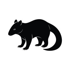 Binturong tree-dwelling mammal known as bearcat silhouette vector image on white background