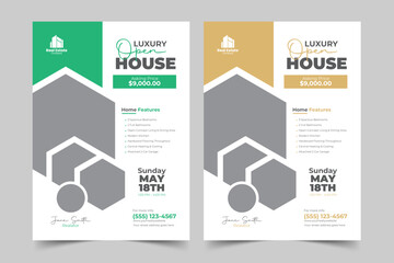 Real Estate Open House Property sale Flyer Design For Real estate Business. Home sale flyer design layout, print ready home sale flyer design template