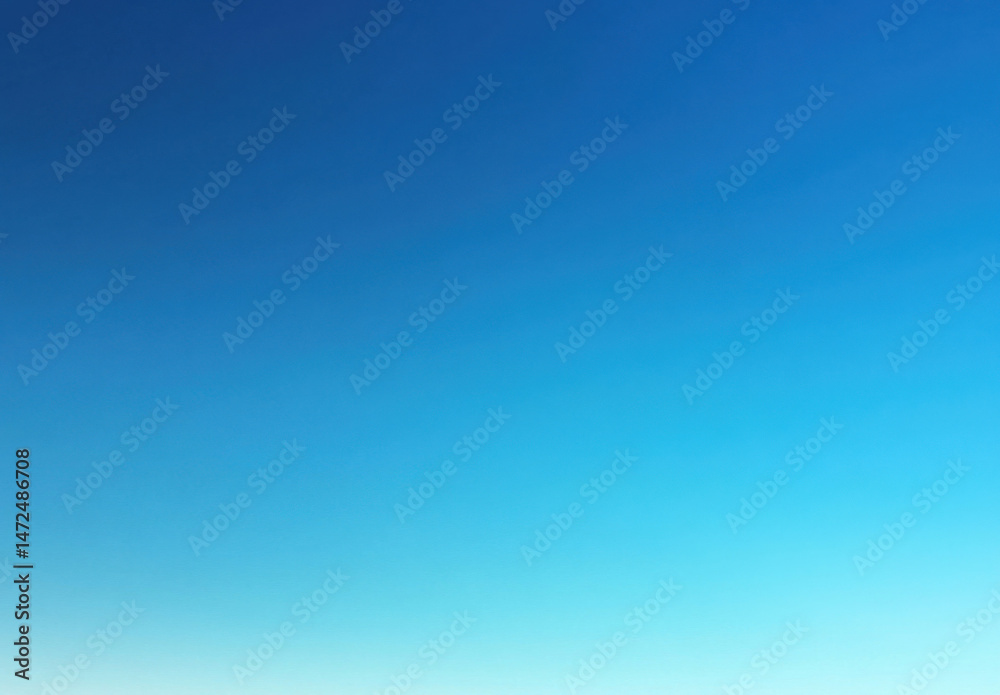 Fototapete A serene, expansive gradient of sky, transitioning from deep azure blue at the top to a lighter, almost white hue at the horizon, perfect for backgrounds and design projects. : Generative AI