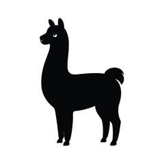 Alpaca domestic camelid from South America silhouette vector image on white background