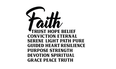 Faith Words Svg, Religious Christian Svg