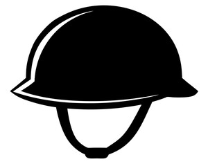 Military Helmet Icon Black Silhouette Graphic Design, Military Helmet Silhouette Vector