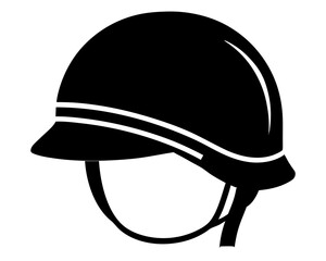 Military Helmet Icon Black Silhouette Graphic Design, Military Helmet Silhouette Vector
