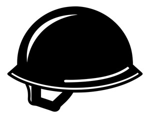 Military Helmet Icon Black Silhouette Graphic Design, Military Helmet Silhouette Vector