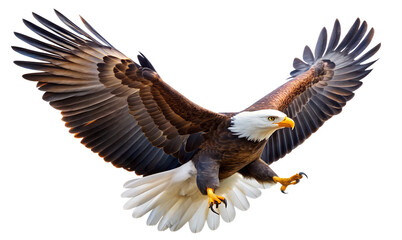 Obraz premium american bald eagle isolated on white background. Transparent PNG file available with high quality.