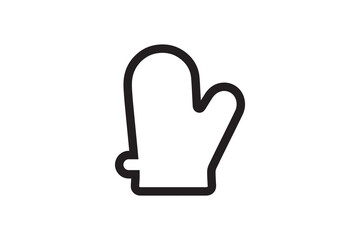 simple and unobtrusive Oven Mitt vector silhouette illustration isolated in white background