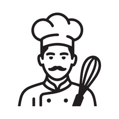 vector illustration of a chef holding a spoon