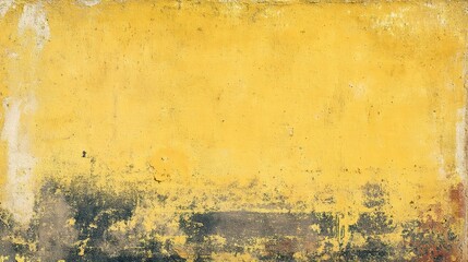 Obraz premium Weathered Yellow Paint Texture with Grunge Edges and Details