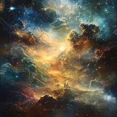 Fototapeta premium Nebulae, swirling colors, vast space